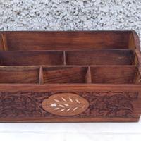 porta carte o lettere in legno