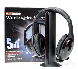 Cuffie Stereo Wireless 5 IN 1 Senza Fili WIFI Cuff