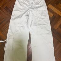 Pantalone Cargo Zara Wide Leg - Bianco Perla