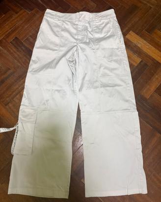 Pantalone Cargo Zara Wide Leg - Bianco Perla