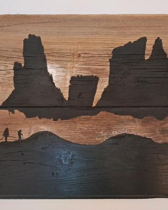 Quadro da montagna in legno vecchio: 5 Torri