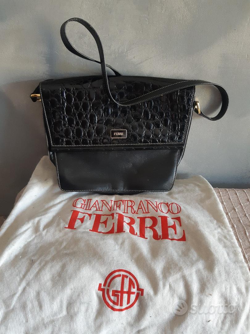 Sac à Main Gianfranco Ferre En Cuir Vintage Orange - Made In Italy, Occasion