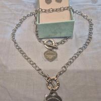 Set parure girocollo braccialetto orecchini 