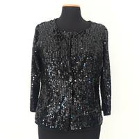 Cardigan nero in lurex e paillettes taglia L