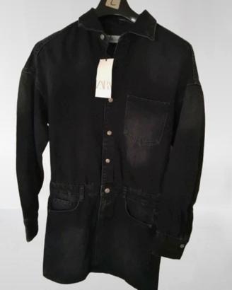 vestito in jeans grigio scuro zara 