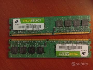 RAM 1Gbx2 DDR2 667Mhz Corsair VS1GB667D2