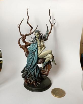 dark elf miniatura dipinta a mano elfa resina 1/24