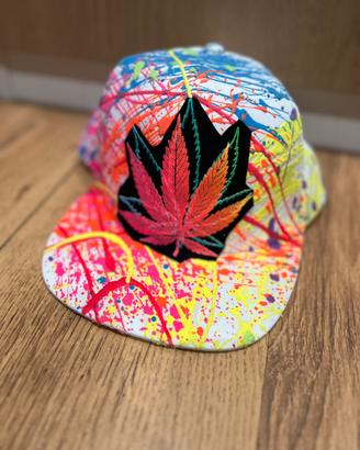 Cappello weed white & fluo colors