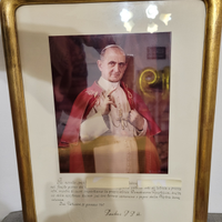Autografo di Papa Paolo VI con foto e dedica