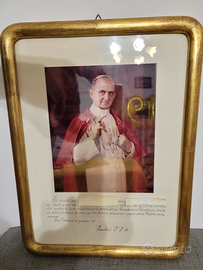 Autografo di Papa Paolo VI con foto e dedica
