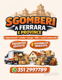 Sgomberi a Ferrara e Provincia- Preventivo Gratuit