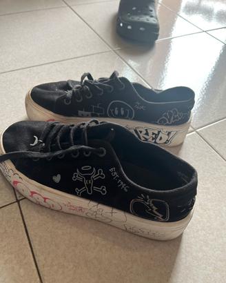 Sneakers Windsor smith nere graffiti 39