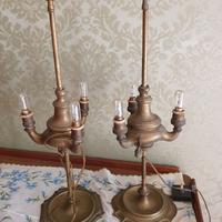 Antichi Lumi Lucerne fiorentine in ottone a 3 luci