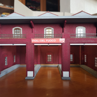 Caserma pompieri 1:87 per plastico ferroviario