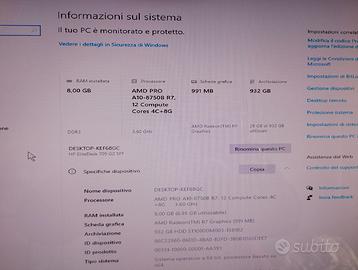 Computer fisso Hp EliteDesk AMD Pro A10