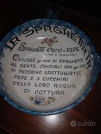 padella decorativa ceramica con ricetta