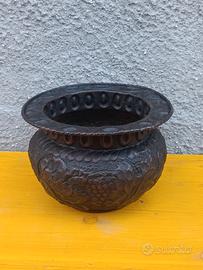 Portavaso rame artigiano Luigi Taddei primi 900