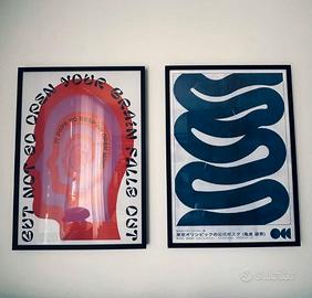 2 Stampe A3 Arte Contemporanea Incorniciate