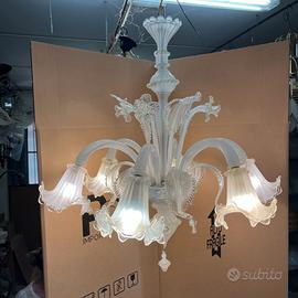 Lampadario Vetro di Murano Oro Originale a 6 luci