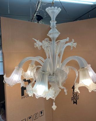 Lampadario Vetro di Murano Oro Originale a 6 luci