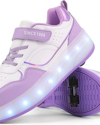 FANSU Scarpe con Rotelle Bambino Bambina con LED B