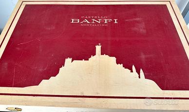 Cassa legno 6 bott. vino CASTELLO BANFI MONTALCINO