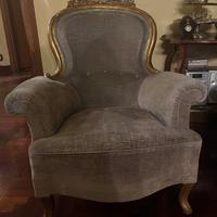 Poltrona stile Luigi XV fine '800 in legno dorato