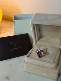 Anello oro rosa 9kt e ametista