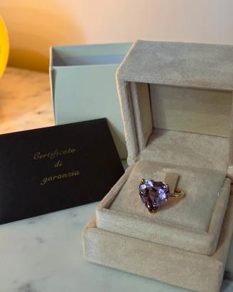 Anello oro rosa 9kt e ametista