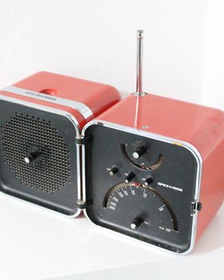 Brionvega TS502 Radio Cubo Rossa tasto CAF vintage