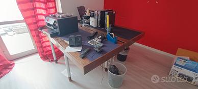 A40 Scrivania ufficio Legno vetro olivetti panno