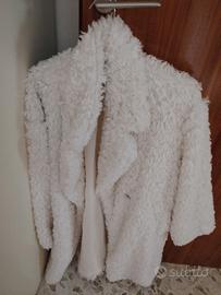 pelliccia a cappotto sintetica nuova