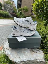 New Balance 530 White Silver Navy 38.5