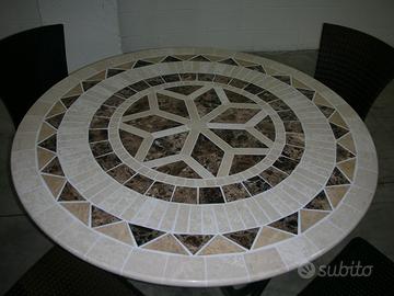 Tavolo mosaico in VERO MARMO