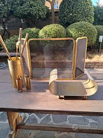 set da camino in ottone pesante