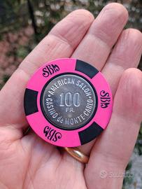 Fiches Casino Monte Carlo 100 Franchi vintage