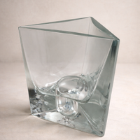 Vaso / portacandela vintage in cristallo massiccio