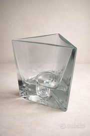 Vaso / portacandela vintage in cristallo massiccio