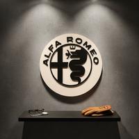 Insegna casa alfa romeo 38x38 in legno