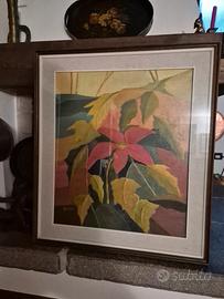 dipinto ad olio  "Stella di Natale"