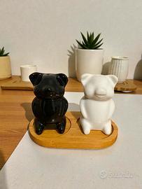 Set saliera e stuzzicadenti ceramica design modern