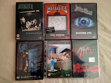 7 DVD originali METAL e ROCK in blocco.