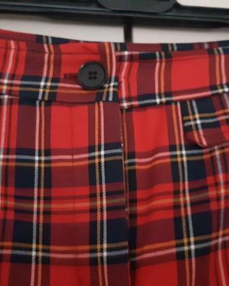 Pantaloni donna scozzese natalizio