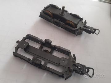 coppia carrelli modellismo ferroviario h0 
