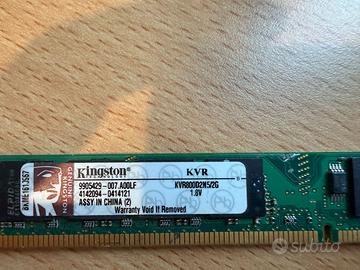 2 Gb Ram DIMM  DDR 2 800 Kingston