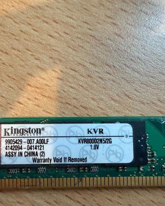 2 Gb Ram DIMM  DDR 2 800 Kingston