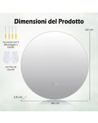 Specchio rotondo Led