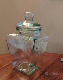Barattolo grande vintage in vetro