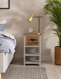 Comodino in legno grigio chiaro stile rustico chic
