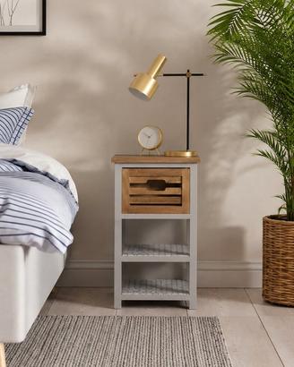 Comodino in legno grigio chiaro stile rustico chic